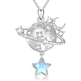 PARYFO Dragonfly Necklace 925 Sterling Silver Moonstone Necklace Rainbow Stone Dragonfly Jewelry Christmas Birthday Gifts for Women Mom Her