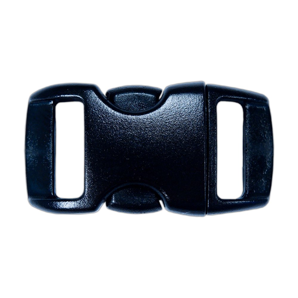 PARACORD PLANET 3/8 Inch Contoured Side Release Buckles Including Neon, Clear (Transparent), Glow in The Dark - Choose from 5, 10, 20 Packs - 30+ Colors (Black, 20 Pack)