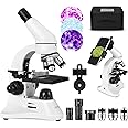 ESAKO 40-2000X Microscope for Kids Students Adults, with Mechanical Stage, Carry Bag & Slides Set Metal Body Microscope for Science Education School Laboratory