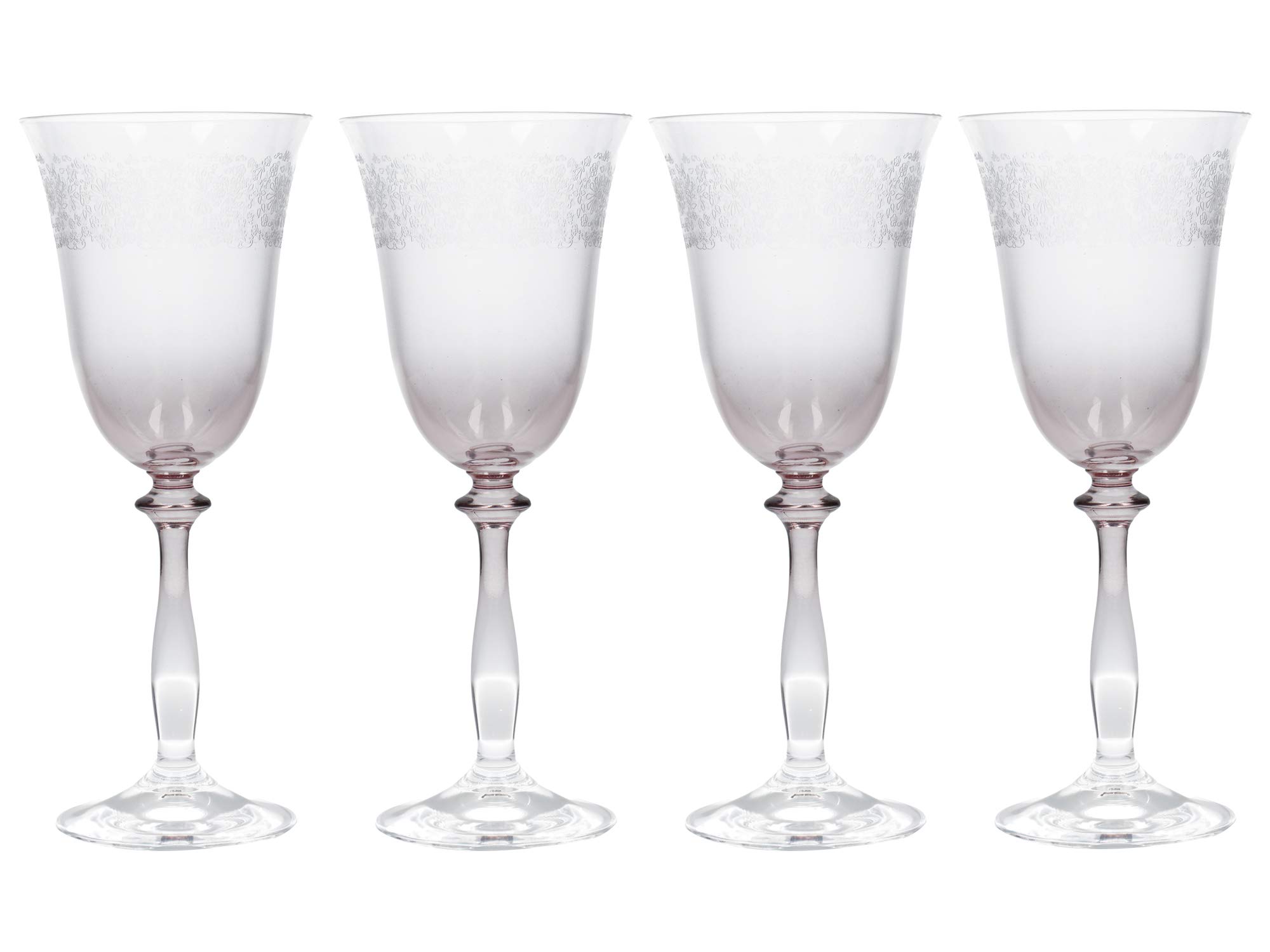 Katie Alice The Collection Etched Wine Glasses, Glass, 250 ml, Set of 4