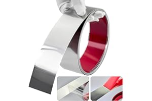 BNELL Self-Adhesive Stainless Steel Wall Trim, Flexible Molding & Wall Trim,Peel and Stick Trim and Molding Mirror Trim for Wall Ceiling, Cabinet, Door Frame Moulding (10Ft x 2inch, Silvery)