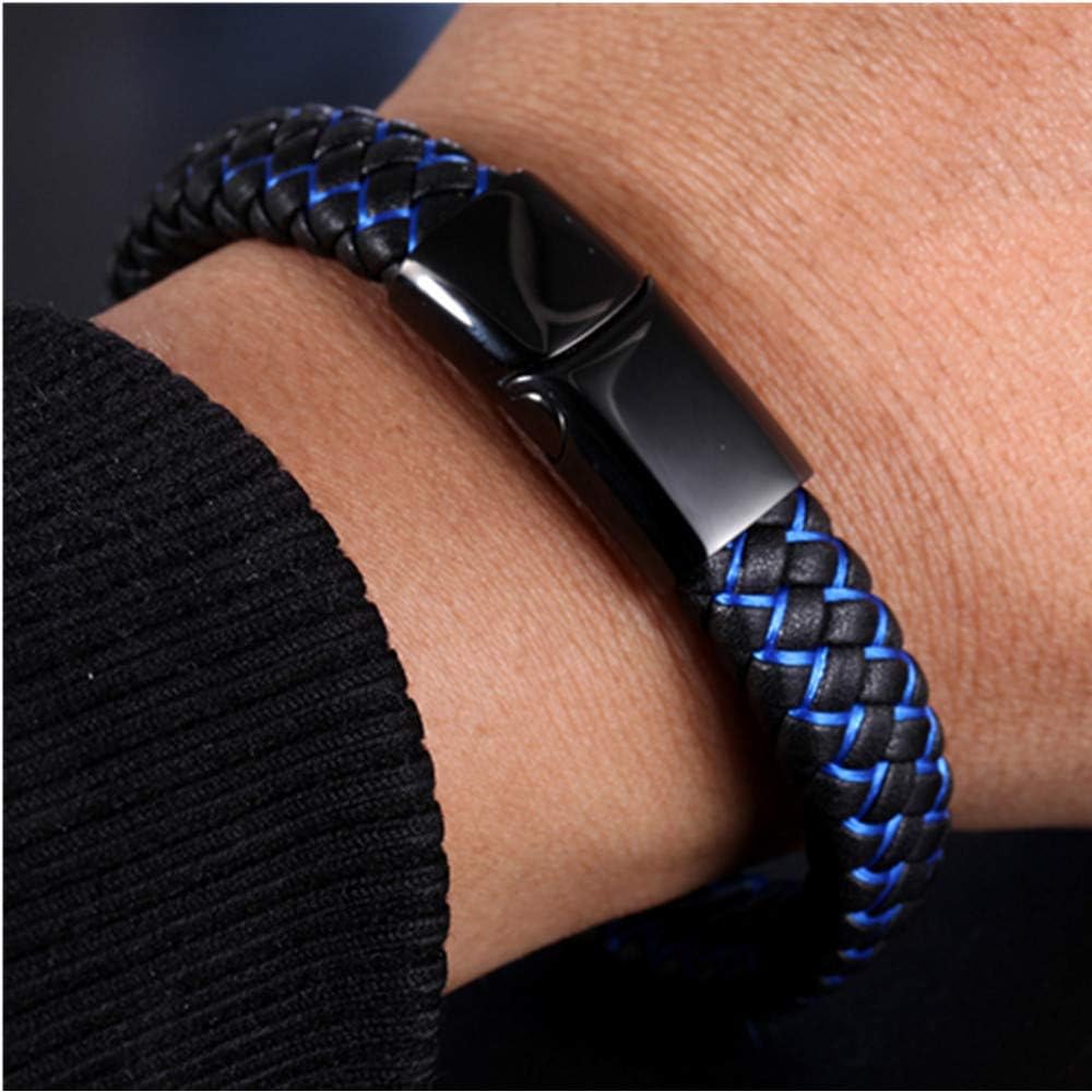 Braccialetti Intrecciati In Pelle PU Manfnee - Set 6-12 Pezzi, Stile Punk Goth, Per Uomo E Donna - Foto 5