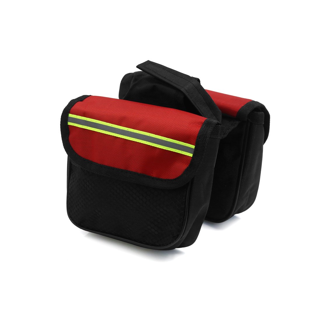 sourcing map Bike Double Side Rack Rear Tail Pannier Bag Storage Black Red