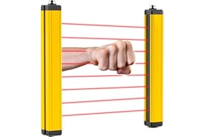 Antstone Safety Light Curtain Sensors Safety Light Grating Security Protection Device 40mm Beam Pitch(8 Beams)