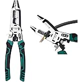 groword 10-in-1 Wire Stripper Tool,Wire Strippers,Cable Cutters,CR-V Multifunctional Plier with Wire Stripper Crimper Side Cutter, Shearing,Screw Gripping Pliers for Electric Cable