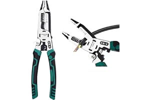 groword 10-in-1 Wire Stripper Tool,Wire Strippers,Cable Cutters,CR-V Multifunctional Plier with Wire Stripper Crimper Side Cutter, Shearing,Screw Gripping Pliers for Electric Cable