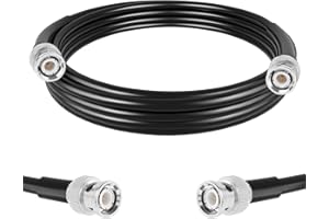 exgoofit BNC Male to Male Coax Cable, 50 ohm RG58 Coaxial Cable 10ft 3m for Antenna Analyzer, CB Radio, Signal Generator