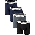 Calvin Klein Men`s Microfiber Boxer Briefs 4 Pack (Black(NP2431-061)/Obsidian/Grey, Medium, m)