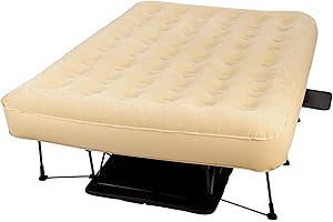 EZ Simpli Comfy Bed Queen Self-Inflating Air Mattress with Built-in Frame, Pump and Wheeled Case, Blow Up Inflatable Air Bed Perfect for Home, Guests, Travel, Vacation, Camping