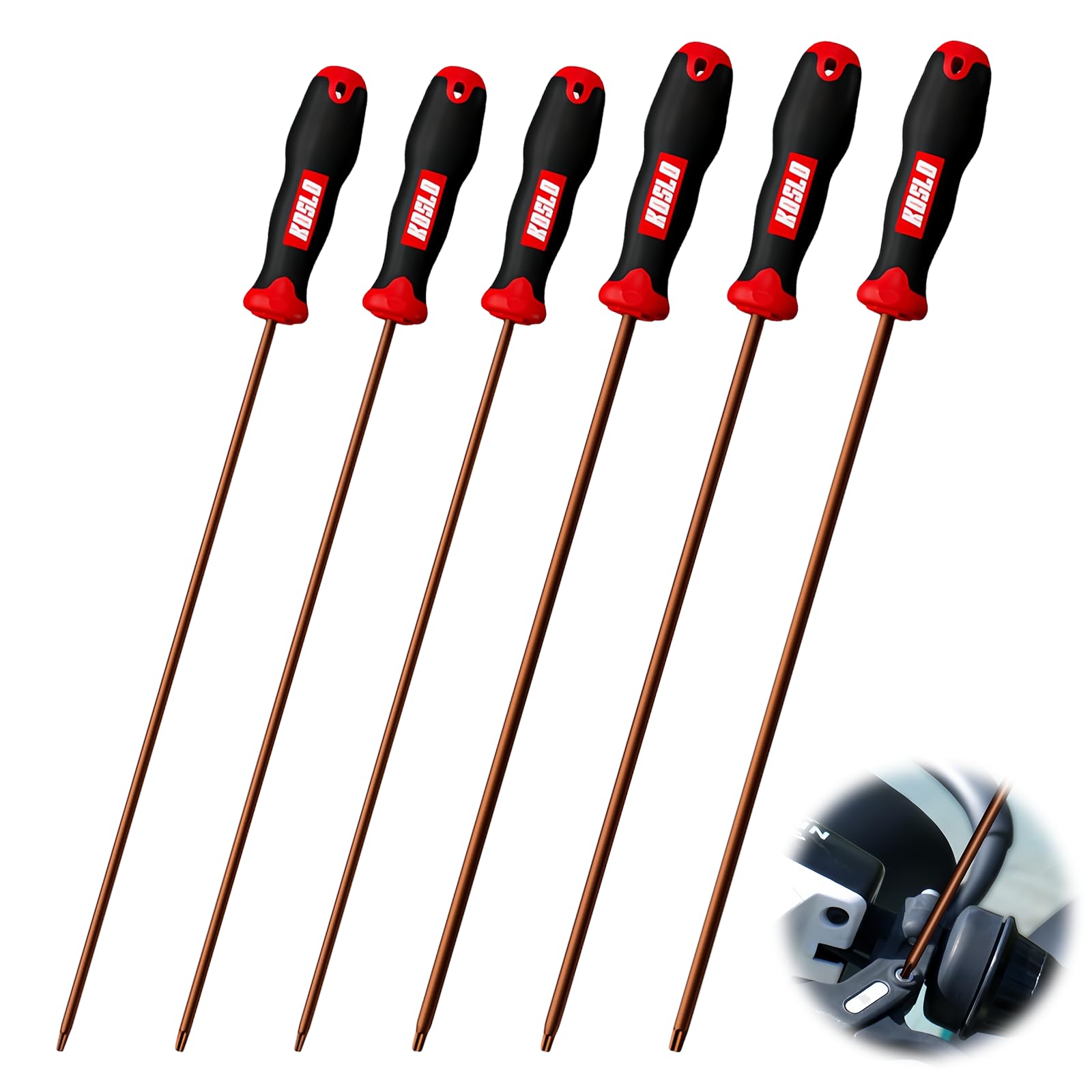 WIYETY 6 Stück Langes Torx-Schraubendreher: Schraubendreher Magnetisch, Lange Sternschraubendreher Klingenlänge 300mm, ‎Schraubenzieher Set mit Kunststoff Griff(T10,T15,T20,T25,T27,T30)