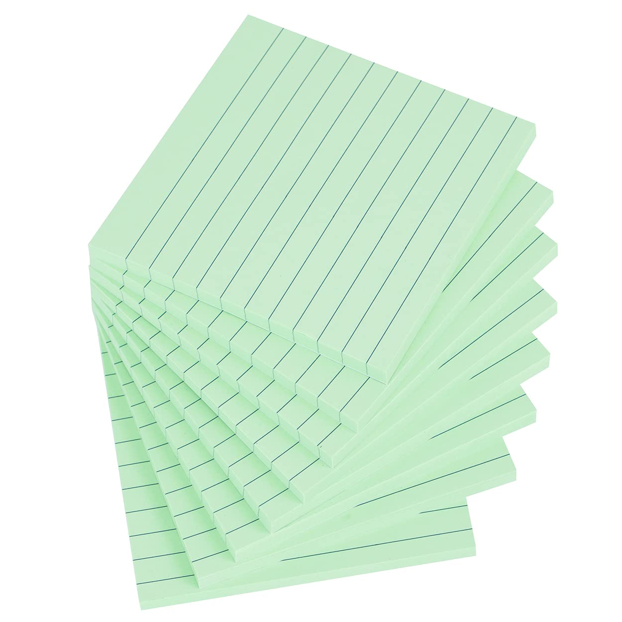 Photo 1 of ***** PACK OF 2****** Vanpad Lined Sticky Notes 4x4 Inches, Light Green Ruled Self-Stick Pads, Easy to Post for Home, Office, Notebook, 8 Pads/Pack