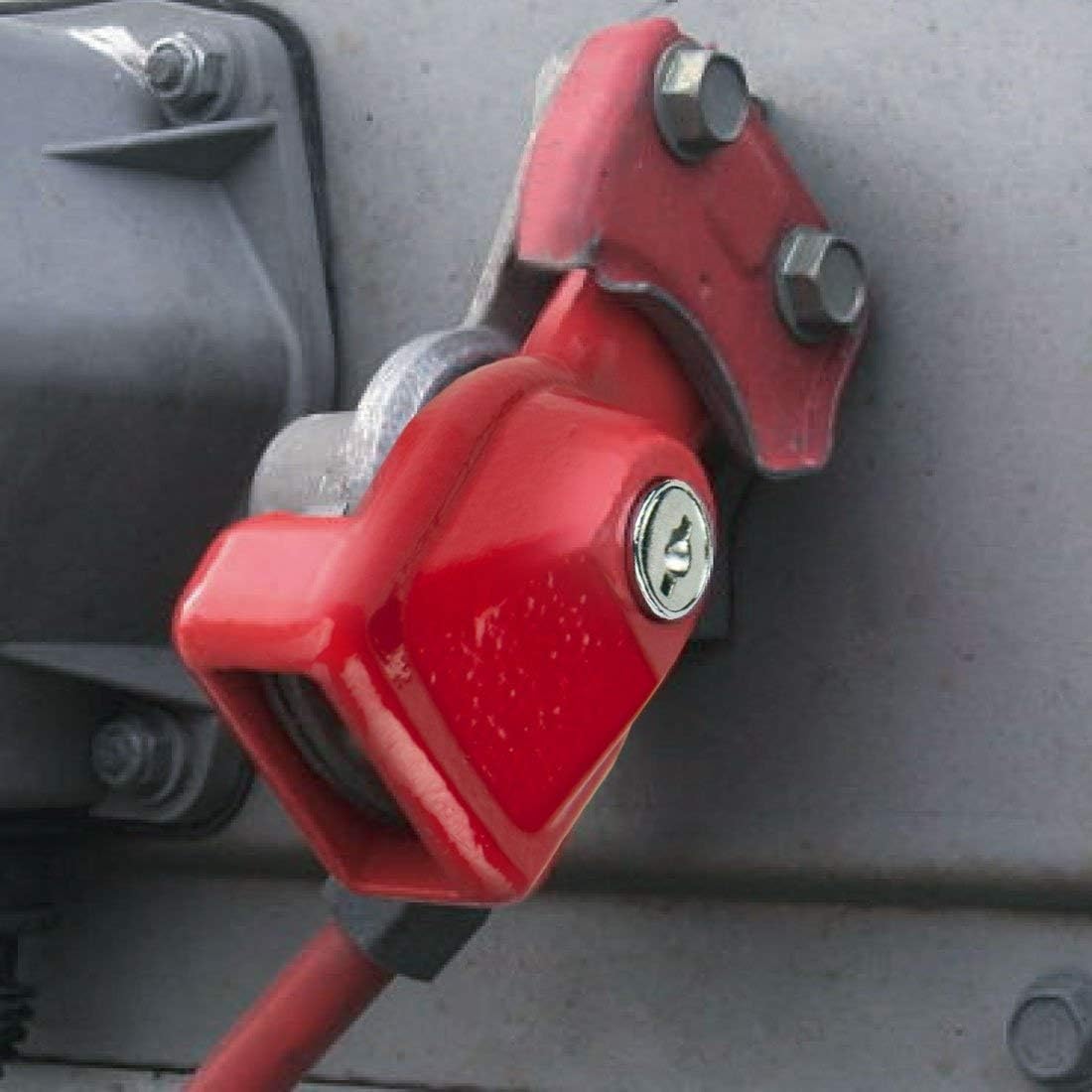 VULCAN Forged Steel Glad Hand Lock with Red Powder Coat and Two Keys: Automotive