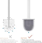 Ibergrif M34151-3 Silicone Toilet Brush with Holder Deep Cleaning Flat Brush view 5
