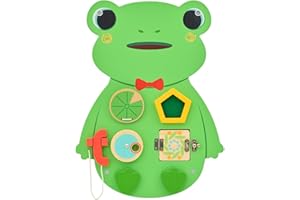 Monläurd® Wooden Frog Sensory Wall Toy, Busy Board for Toddlers, Montessori Sensory Wall Panel for Kids, Ideal for Classroom, Playroom & Daycare, Wall Activity Board