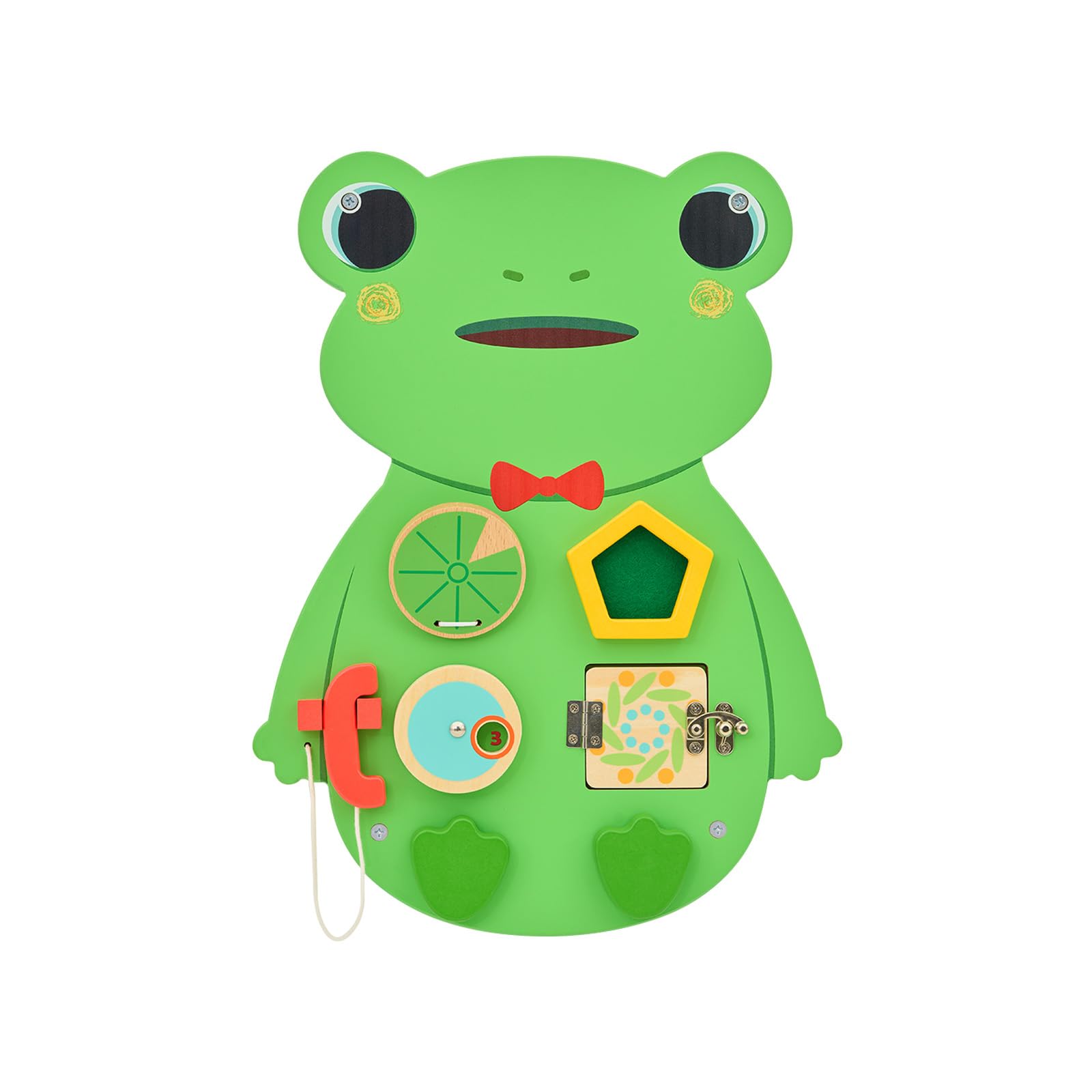 Monläurd® Wooden Frog Sensory Wall Toy, Busy Board for Toddlers, Montessori Sensory Wall Panel for Kids, Ideal for Classroom, Playroom & Daycare, Wall Activity Board