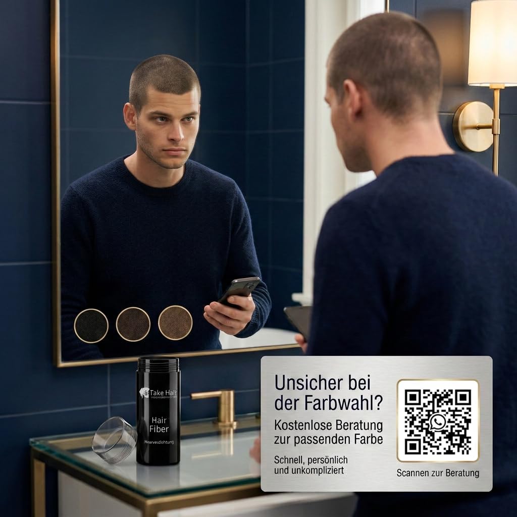 Take Hair Streuhaar für Männer I Hält bei Regen und Wind I 7g Schütthaar zur Haarverdichtung I Hair Fibers I Haarpulver I Streuhaar Männer bei Haarausfall I Haarpuder (Streuhaar Dunkelbraun) 8