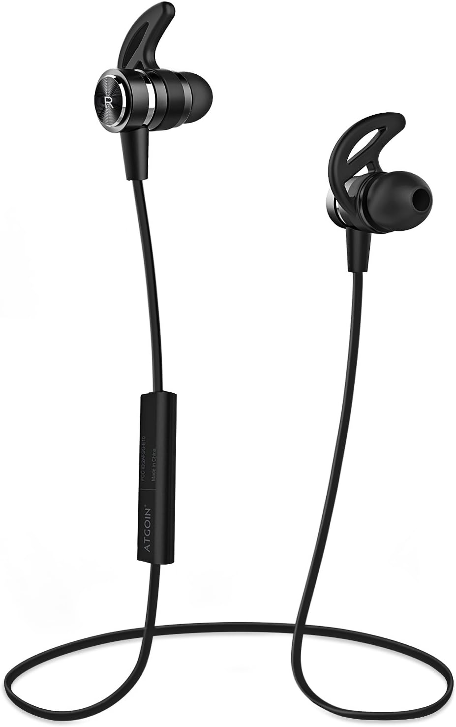 Bluetooth Headphones, Running Headphones, ATGOIN Bluetooth 4.1 Wireless Headphones Magnetic In-Ear Earbuds Secure Fit Sweatproof Stereo Sports Headphones with Mic and 6 Hrs Play Time for Workout Gym