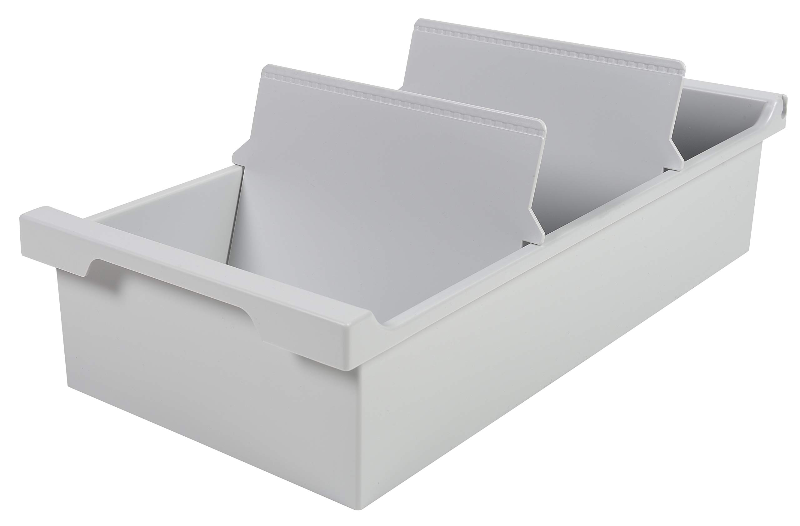Exacompta - Ref 52240D - Record Card Holder - 347 x 166 x 79mm in Size, A6 Horizontal Format, Front Label for Identification, Holds Approx. 600 Sheets - Light Grey