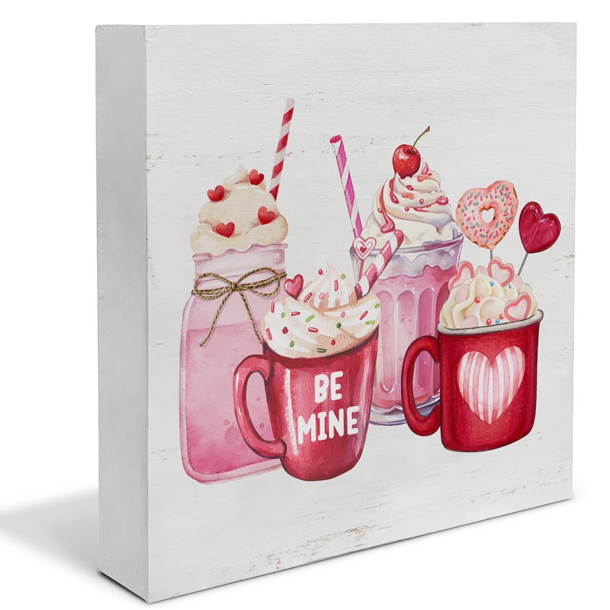 Photo 1 of EUDOSI Valentines Decor, Valentines Day Decor Be Mine Coffee Wood Sign Valentine Decorations Home Kitchen Tabletop Shelf Desk Decoration, 5 X 5 Inches