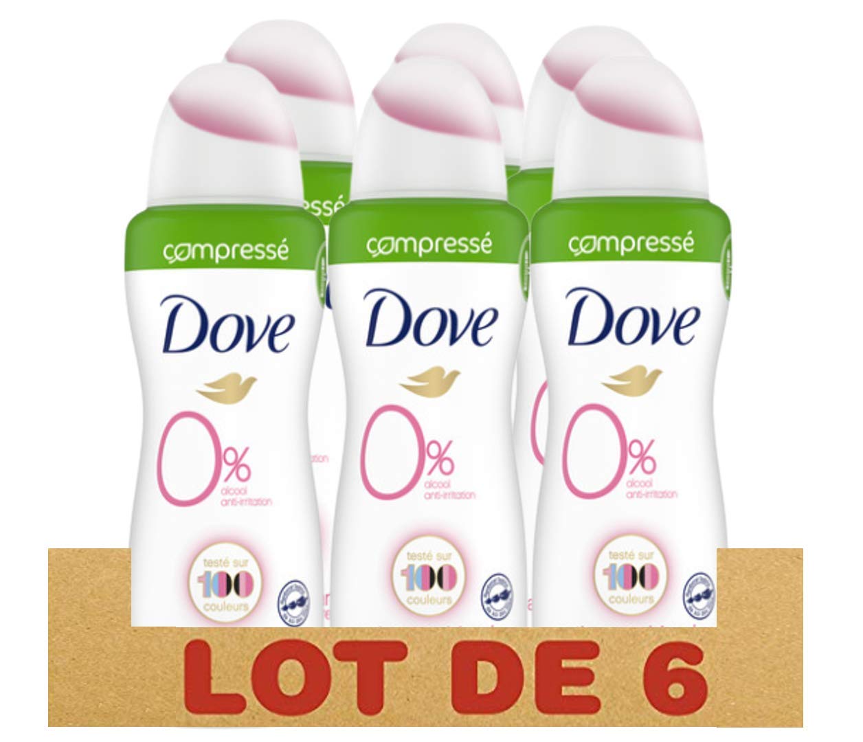Dove Compressed Deodorant 0% Invisible Care 100 ml (pack of 6)