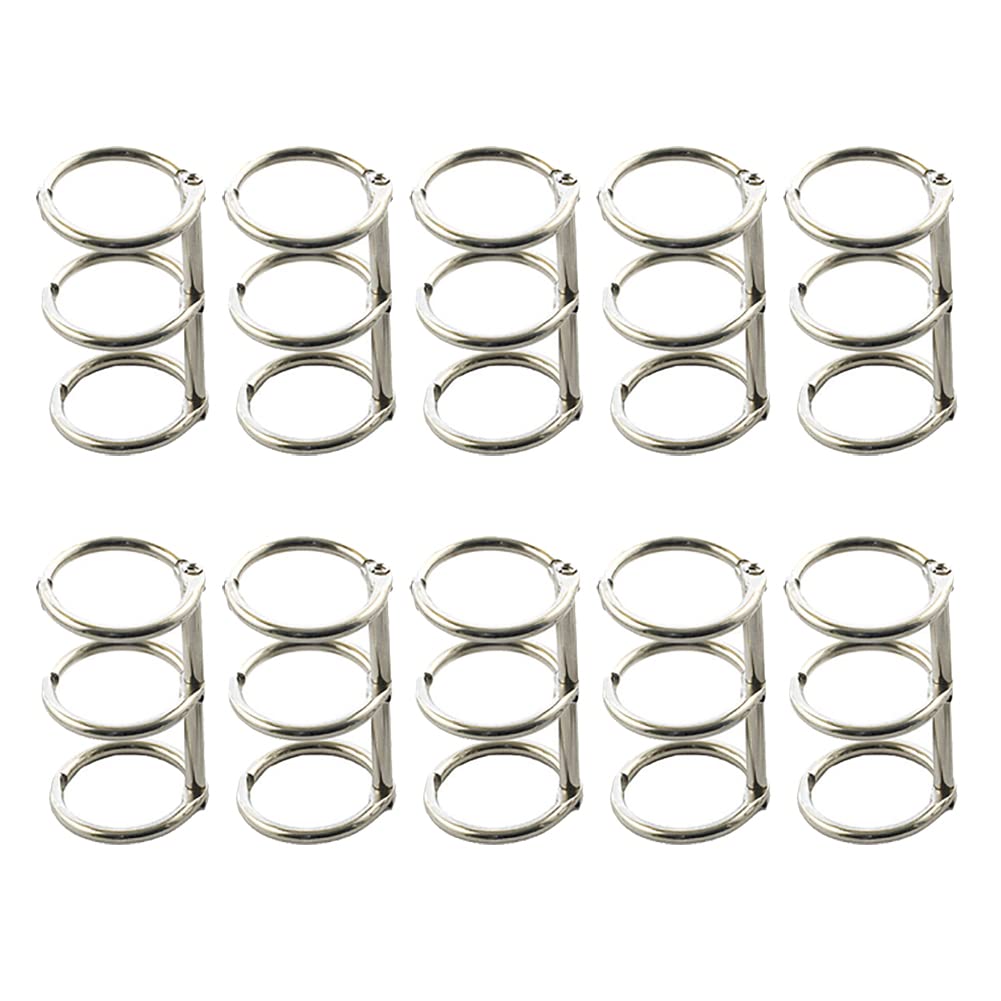 FSSTUD 10 Pcs 3 Ring Metal Loose Leaf Binders Book Notebook Rings Photo Album Binding Rings Desk Calendar Binding Rings Comb Binder Spine