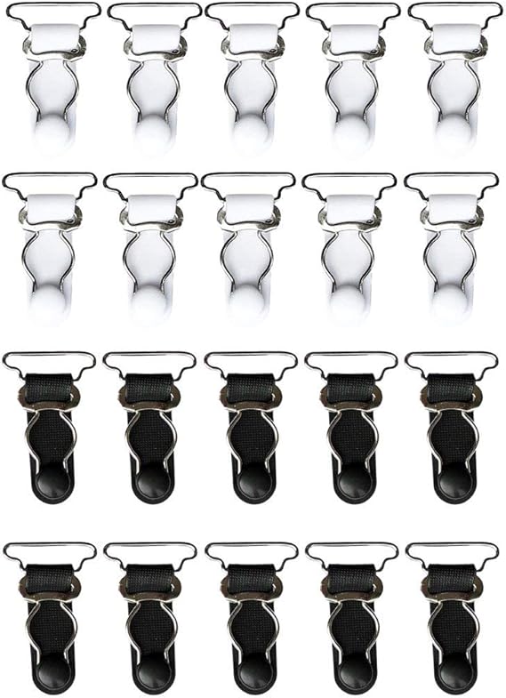 Backbayia 20 Pieces Women's Garter Belt Straps Replacement Suspender Clips Lingerie