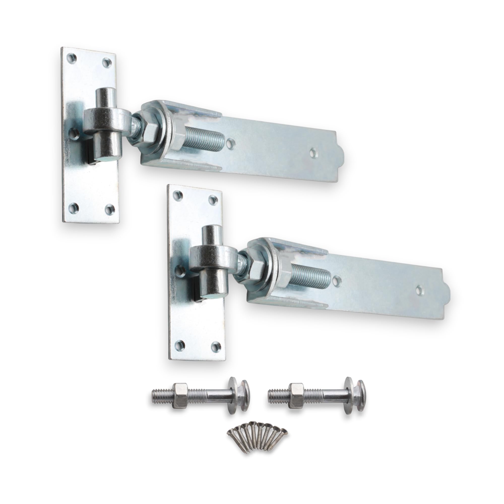 Infinity Decor Pair of Adjustable Hook and Band Hinges Galvanised Finish Heavy Duty Kit – Ideal for Wooden Gate, Garage Door, Garden Gate (10 Inch)  