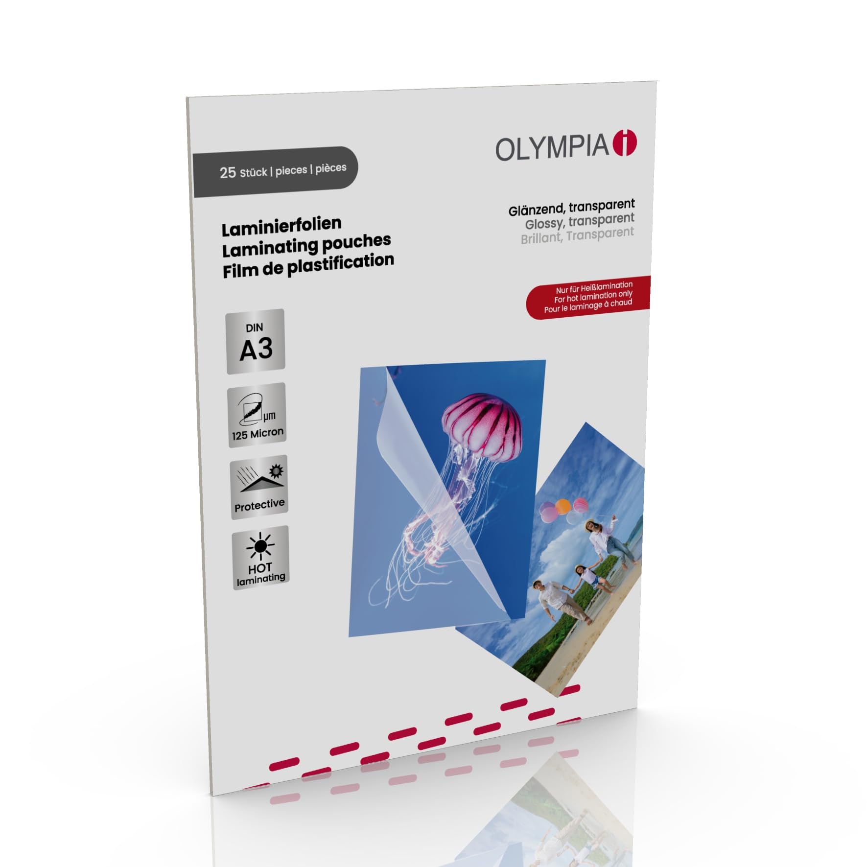 Olympia 9183 Pack of 25 A3 Laminating Pouches - Thickness 125 Microns