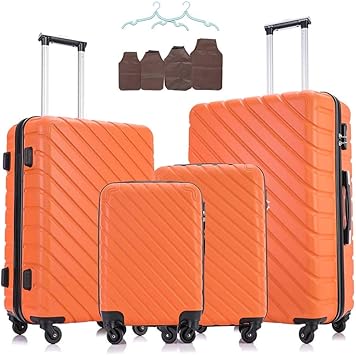 orange hard shell suitcase