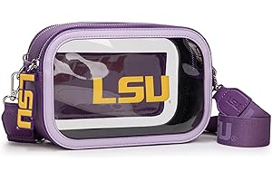 Montana West NCAA Clear Bag for Stadium Events Handbags for Sports Fans with Adjustable Nylon Strap,Card Pocket & Team Logo