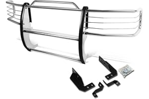Auto Dynasty Compatible with Ford F150-F350 Pickup Front Bumper Protector Brush Grille Guard (Chrome)