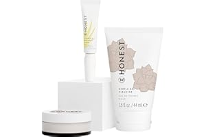 Honest Beauty The Icons Skincare Trio | Mini Hydrogel Cream, Gentle Gel Cleanser, Vitamin C Radiance Serum | EWG Verified, Vegan + Cruelty Free