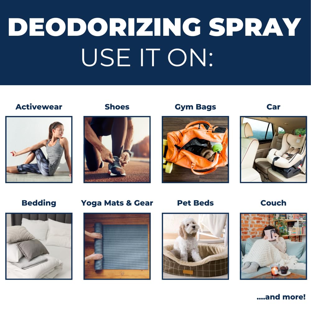 HEX Performance Deodorizing Spray, Fresh & Clean, 12oz (Pack of 2) - Awesome for Shoes, Gear, Activewear & Fabrics, Yoga Mats & Gym Equipment, Carpet, Pets, Odor Eliminator & Fabric Refresher Spray