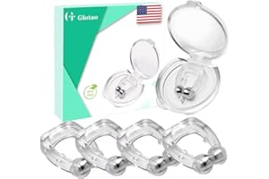 GLOTAO Anti Snore Clip, Magnetic Nose Clip,Silicone Anti Snoring Device for Better Sleep Quality, Comfortable & Professional Snoring Solution Sleeping Aid for Men Women, Snore Stop - 4 Pack