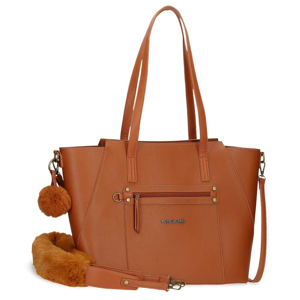 Pepe Jeans Annie Shopping handbag Brown 35x32x15 cm Synthetic Leather