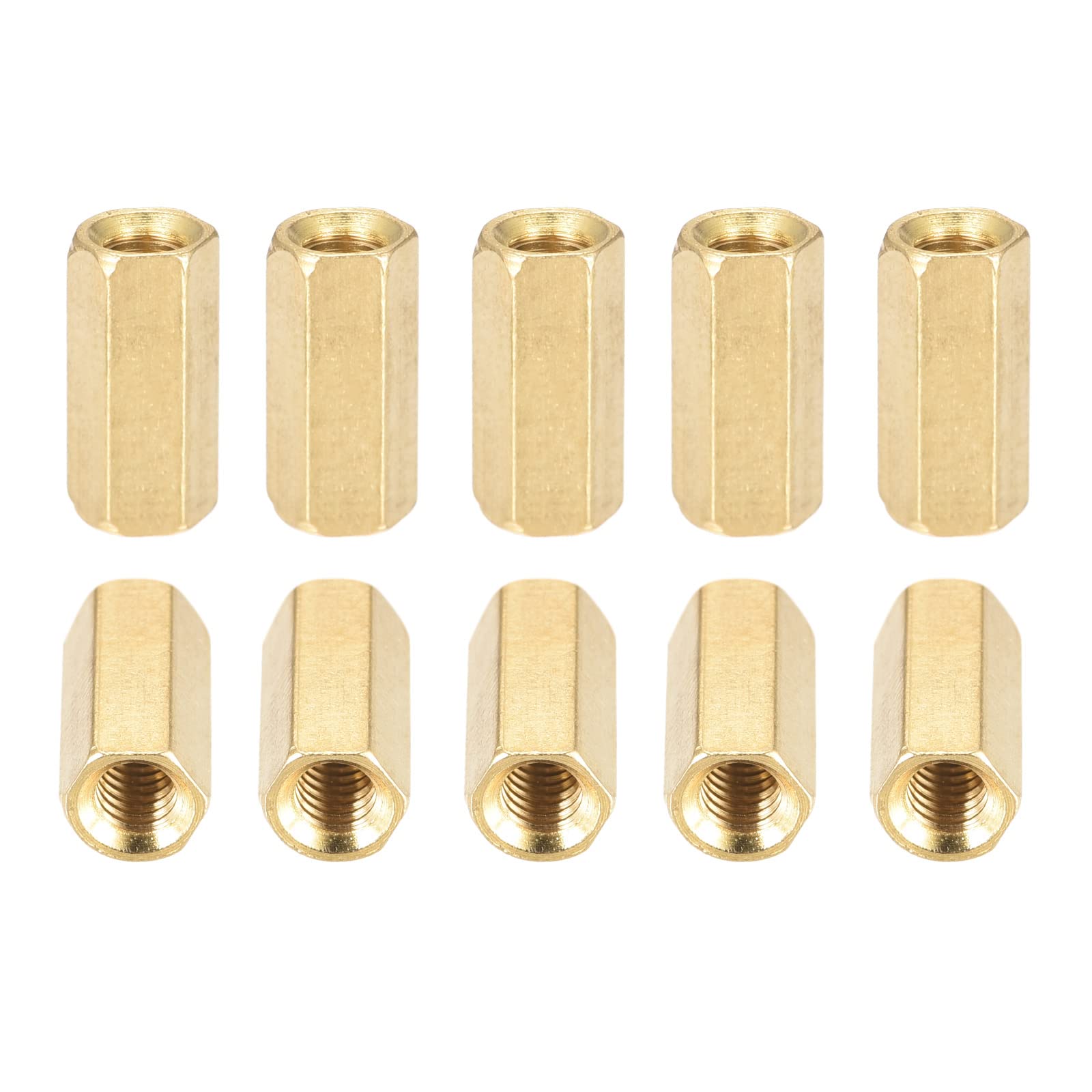 DTGN M4x12mm(DxL) - Hex Standoff Spacer Nuts -25Pack- Good for Electronic Machine - Female Brass Coupling Screws