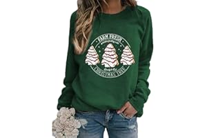 Dahuiya Christmas Sweatshirts For women Funny Christmas Sweater Cozy Holiday Graphic Tops