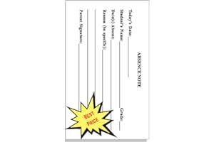 Absence Note Pad to School I Notes to School | Notepads for Parents of Students | Notes to Teacher | School Pads | Excuse Pad | Stationery for School ... Forms, Attendance Forms Pad for Parents