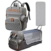Loyybee Diaper Bag Backpack, Baby Diaper Bag with Changing Station Multifunctional Travel Pack Baby Bag, Waterproof Large Capacity with USB Charging Port, Gray