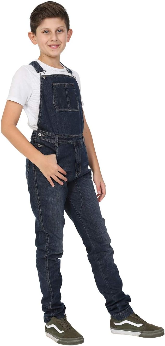 Childrens Darkwash Denim Dungarees Age 4-14 Years Slim Fit Overalls KID047DARK