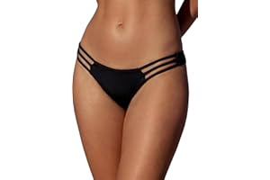 RELLECIGA Women's Triple Strappy Thong Bikini Bottoms