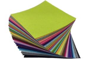 flic-flac 54pcs Felt Fabric Sheet Assorted Color Felt Pack DIY Craft Squares Nonwoven (10cm*10cm)