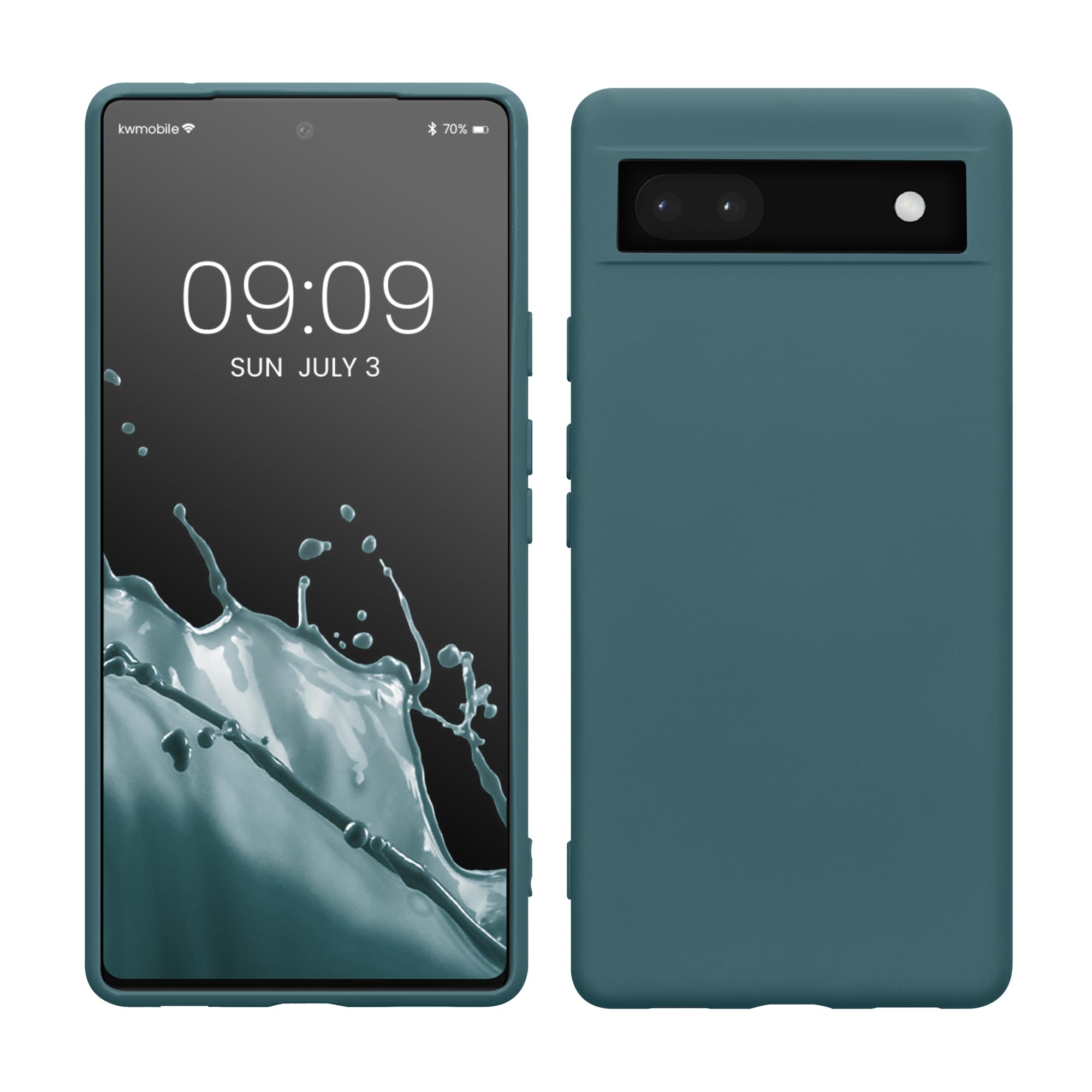 kwmobile Case Compatible with Google Pixel 6a Case - Slim Protective TPU Silicone Phone Cover - Arctic Night