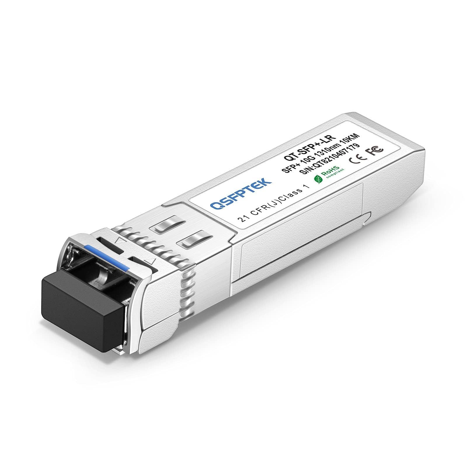 QSFPTEK 10G-LR SFP+ 10km Module, 10GBASE-LR Single-mode LC 10gbe Mini-GbicTransceiver for Juniper EX-SFP-10GE-LR/QFX-SFP-10GE-LR, Ubiquiti, Netgear, Zyxel, Qnap, Synology, D-Link (1310nm, 10km, DDM)
