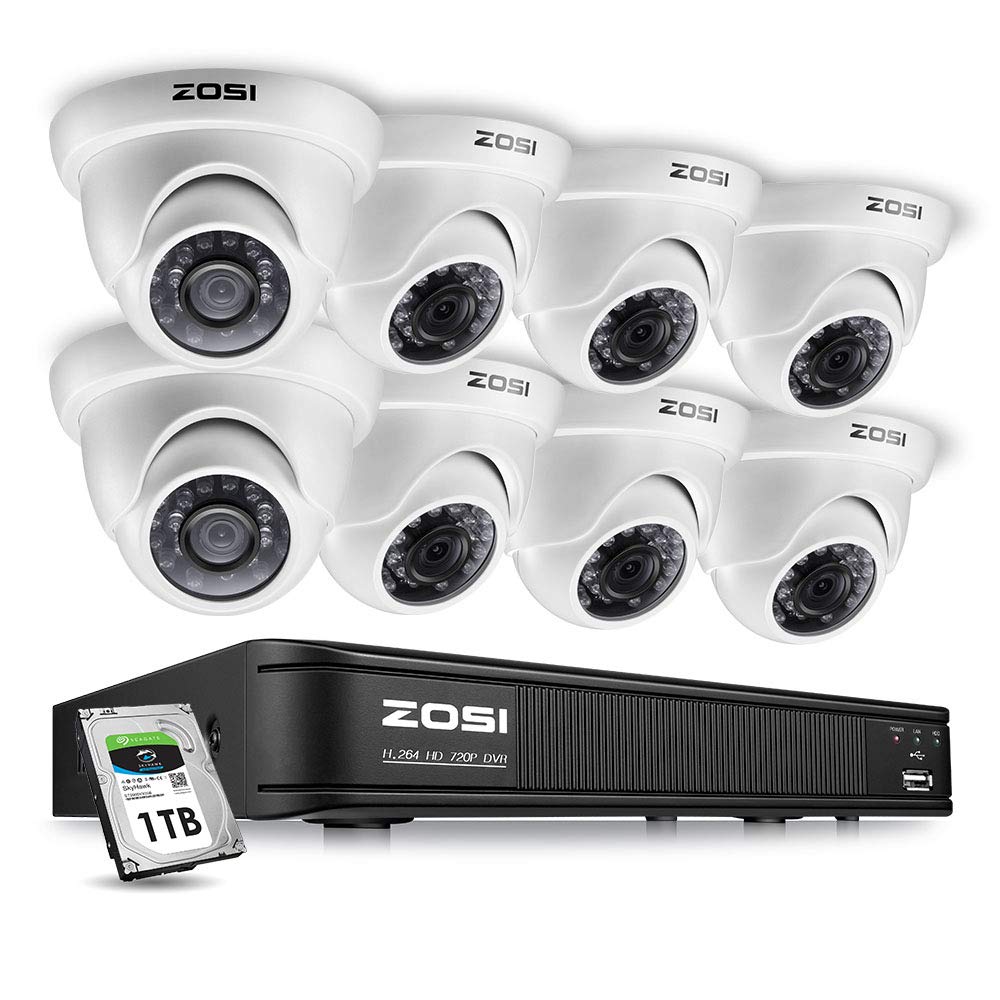 ZOSI 1080P H.265+ Home Security Camera System,5MP Lite 8 Channel