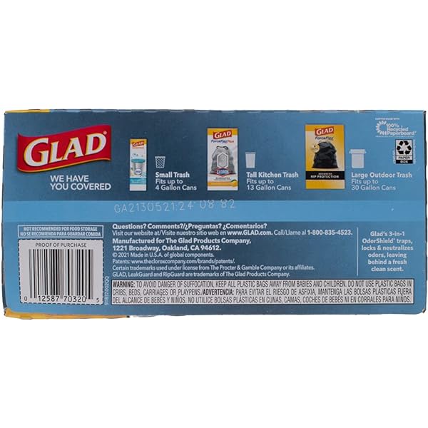 GLAD FORCEFLEX 13 GAL FRESH SCENT TALL KITCHEN BAGS DRAWSTRING 34 PK
