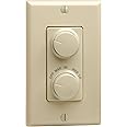 Leviton R21-RTD01-10I Illumatech 1.5 Amp/300W Single-Pole Rotary Combo Fan Speed Dimmer Control, Ivory
