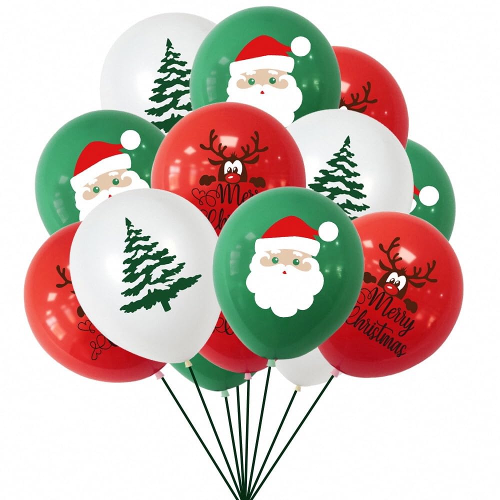Christmas Round Balloons Decoration, MERRY CHRISTMAS Balloon Set, Christmas Decoration, Party Decoration, School Festival, Cultural Festival, Bar KTV Venue, Decoration, Home Decoration, etc (Cartoon