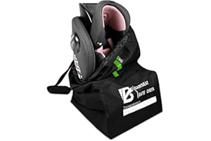 BIGCOON Car Seat Travel Bag for Airplane – Adjustable Padded Shoulder Straps,Durable Heavy Duty Material, Fits Convertible Car Seats, Infant carriers & Booster Seats