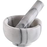 Greenco White Marble Mortar and Pestle (4.5 IN)